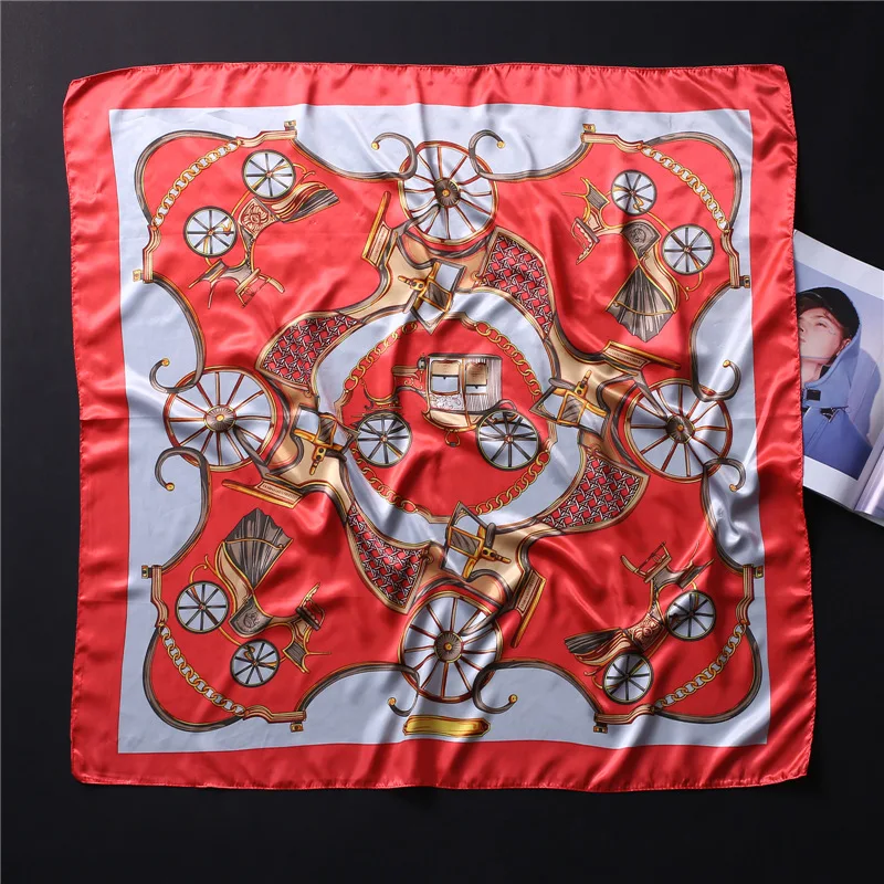 Брендовые дизайнерские шелковые квадратные шарфы для женщин с модным принтом