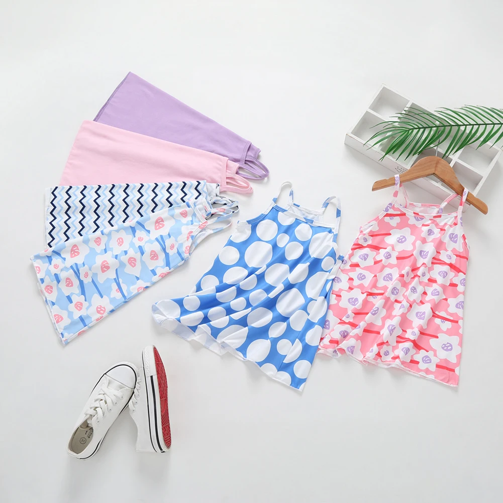 Новинка лета 2021 хлопковое платье на бретельках для маленьких девочек детская