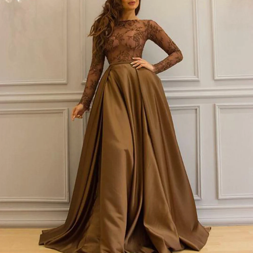 Элегантное платье с длинными рукавами вечернее вечерние платья для женщин
