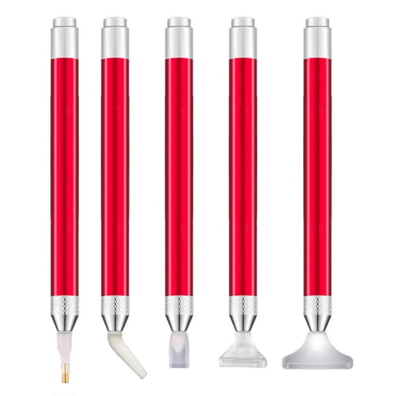 

5Pcs LED Diamond Painting Drill Pen Luminous Point Drill Pen Lighting Point Diamond Cross Stitch Tools Pen I88