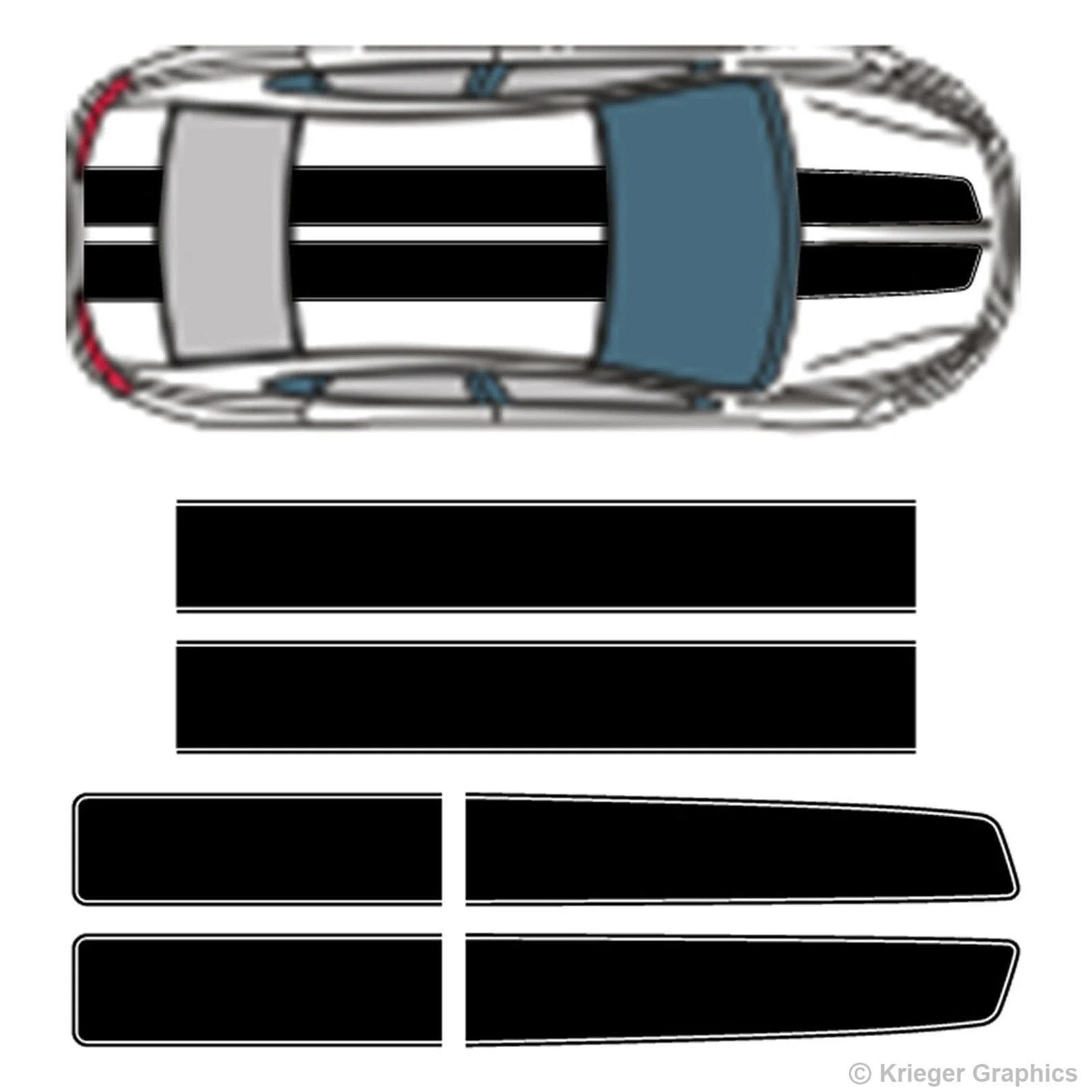 

For 1Set Dodge Dart EZ Rally Racing Stripes 3M Vinyl Stripe Decals Graphics
