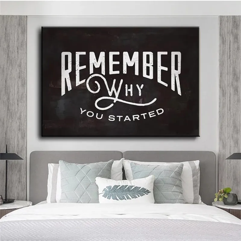 

Remember Why You Start Picture for Home Design Canvas Paintings for Living Room Frameless Modern Room Decoration