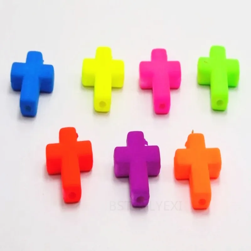 50 шт. смешанные матовые флуоресцентные Неоновые бусины акриловые перекрестные