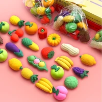 1pack new fashion eraser simulation food vegetablecake tool biscuits eraser set officestudy rubber special children gifts