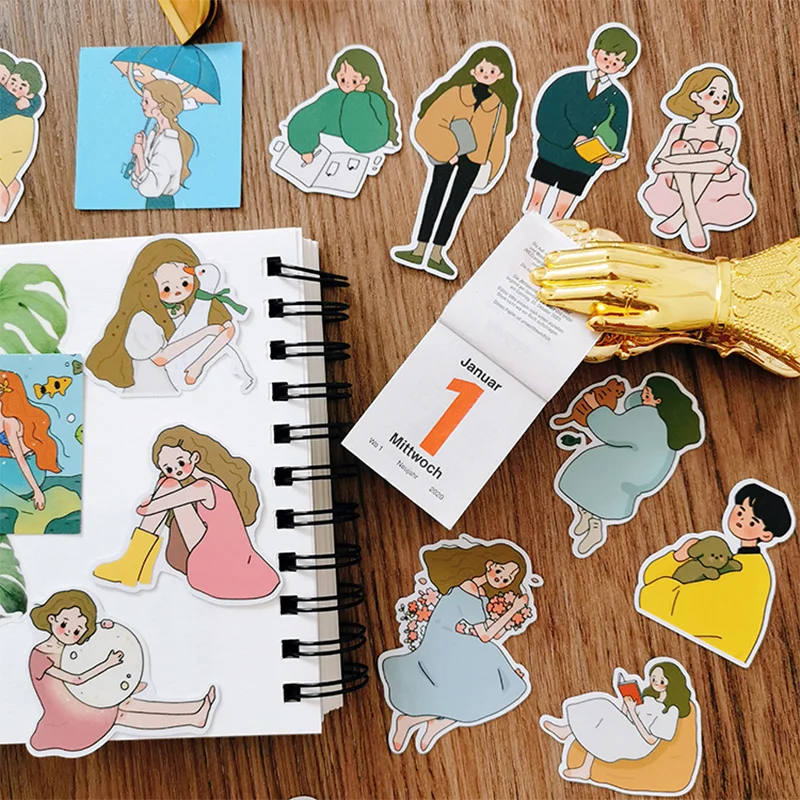 40 наклеек из ПВХ на каждый день для девочек|Наклейки| |