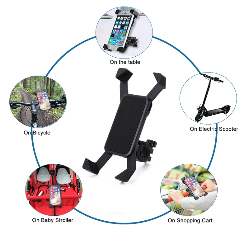 Universal Bike Phone Holder Motorcycle Bicycle Phone Holder Handlebar Stand Mount Bracket For iPhone Samsung Xiaomi