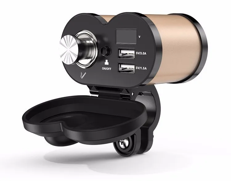 OHANEE moto rcycle USB зарядное устройство для телефона 12 В/24 В разъем прикуривателя Dual USB QC 3,0 moto зарядное устройство светодиодный водонепроницаемый вольтметр