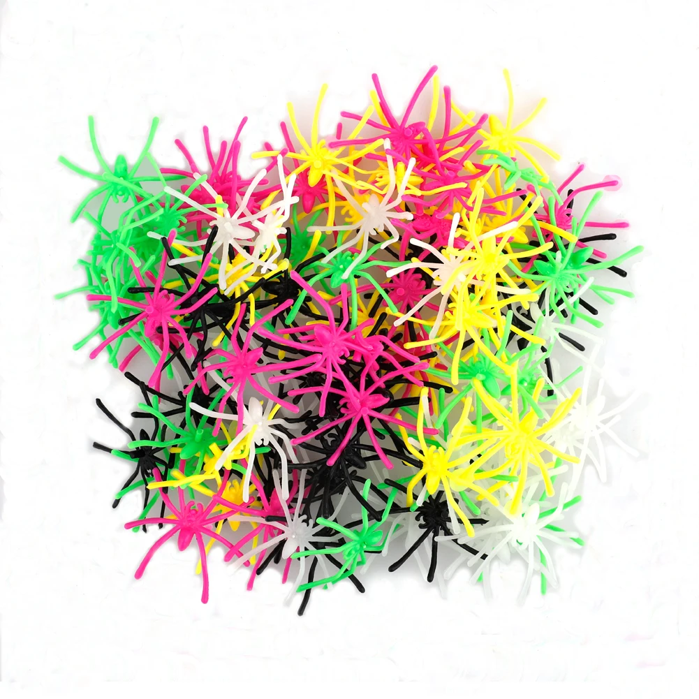 100 шт. пластиковые пауки для Хэллоуина | Дом и сад