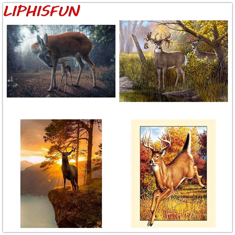 

5D DIY Алмазная картина Лес Животные Олень Алмазная мозаика/круглые полимерные Стразы Алмазная вышивка крестиком домашний декор