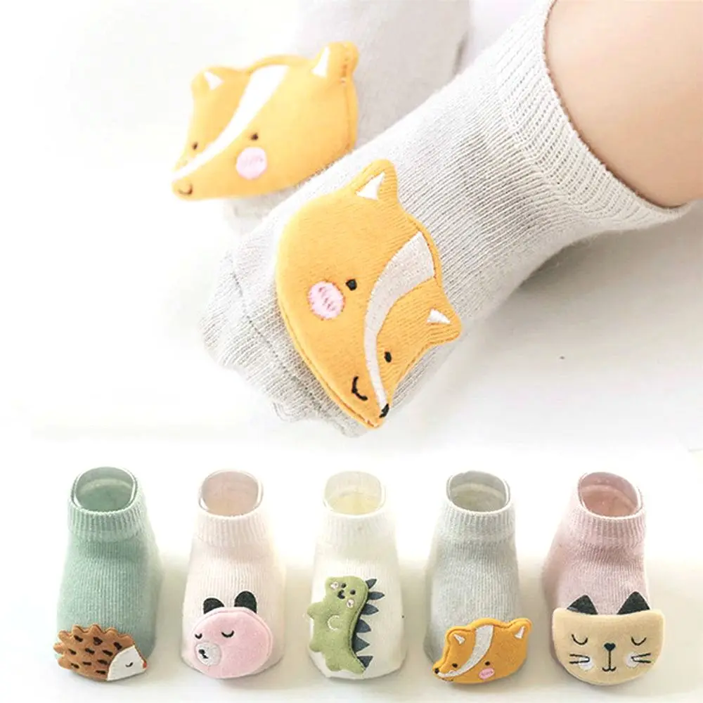 

Милые мягкие сохраняющие тепло детские носки с мультяшными животными на осень и зиму носки для новорожденных напольные носки Аксессуары дл...
