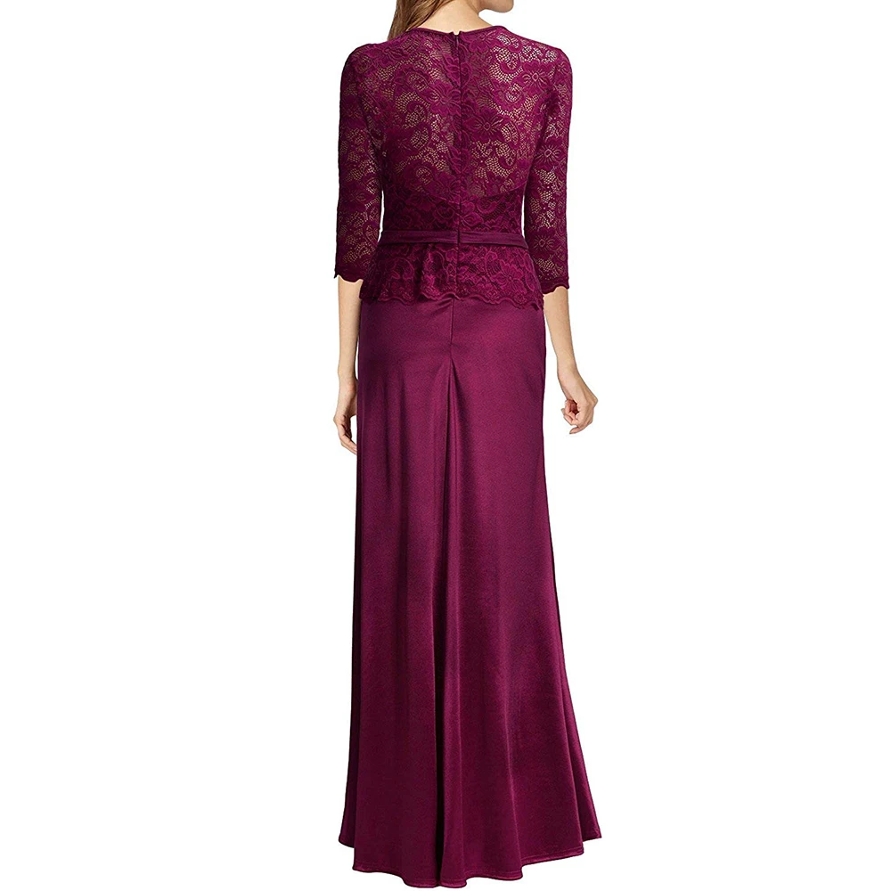 Вечерние платья длинные элегантные темно-синие кружевные вечерние с длинным