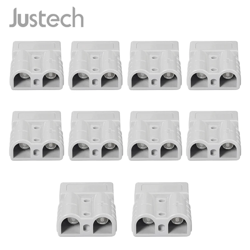 Justech 10 шт. для Anderson стиль штепсельные Разъемы 50A 600 в 6AWG посеребренные Твердые