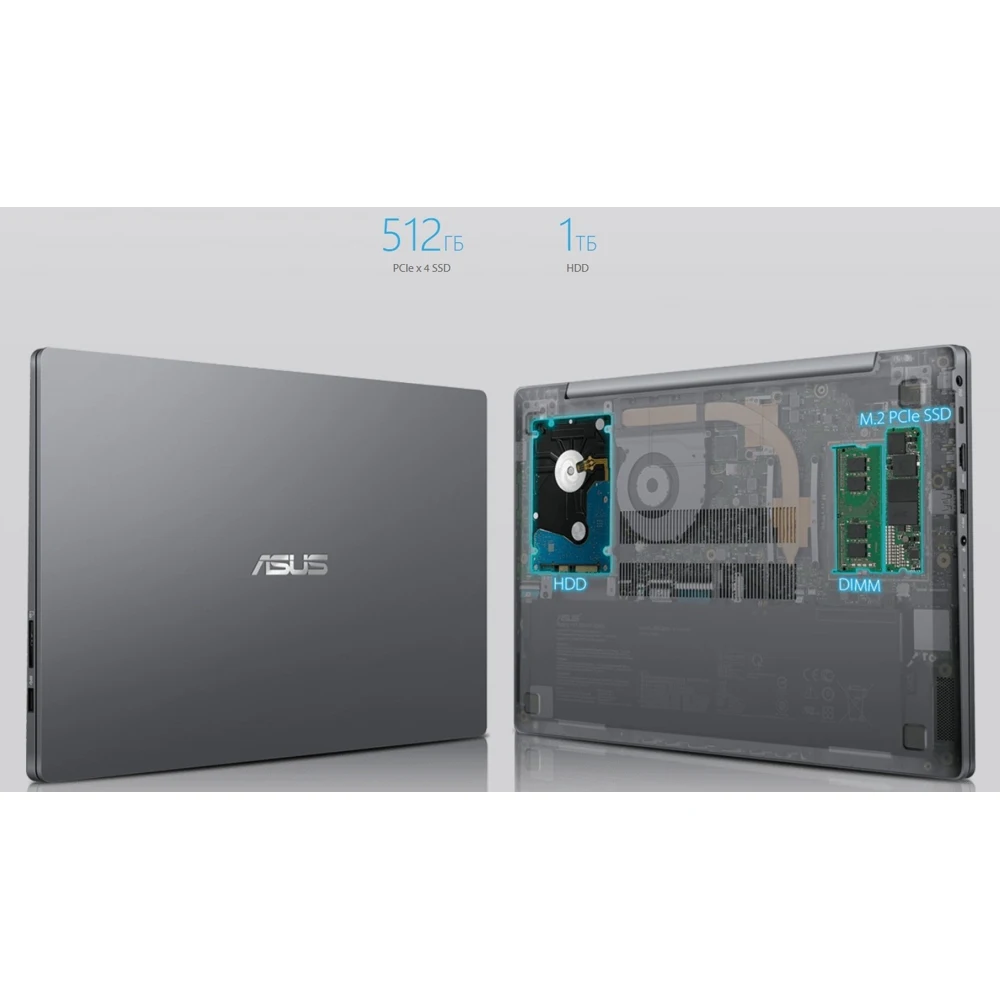 Laptop ASUS VivoBook K413FA-EB525T 90NB0Q0F-M07880 Intel Core i3-10110U 2.1 GHz 8192Mb 256Gb SSD UHD Graphics Wi-Fi Bluetooth Cam 14.0 1920x1080