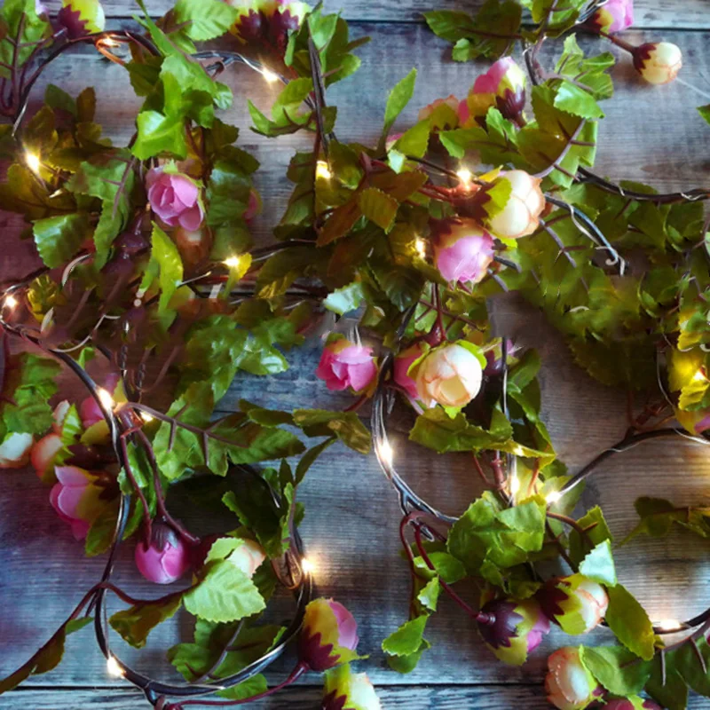Гирлянды Плющ в виде листьев сказочная гирлянда праздничный свет медная