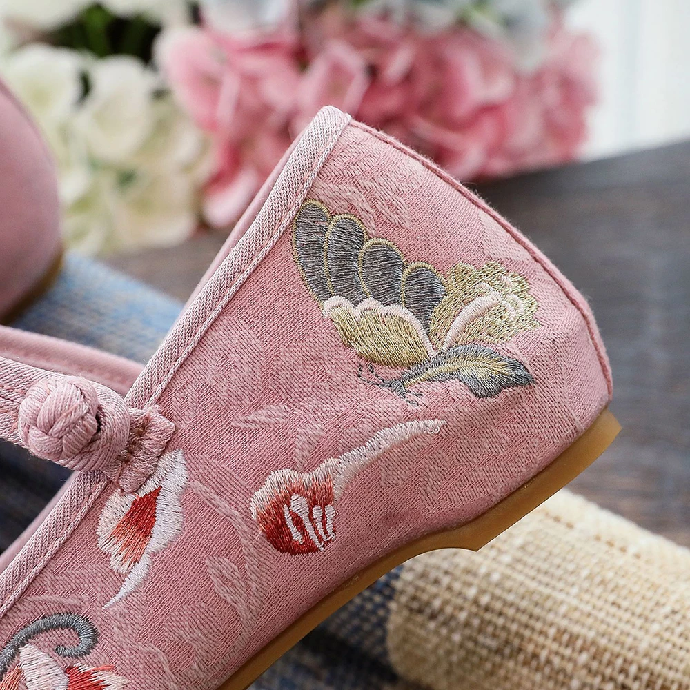 Женские парусиновые балетки Veowalk с цветочной вышивкой и бабочками комфортные