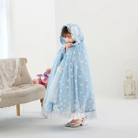 girls christmas snow queen princess cape autumn winter elsa princess warm capes new years party long cloak with hooded
