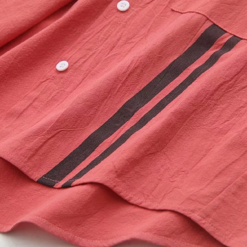 

Plus size XL-4XL korean style women ladies stripe blouse casual blusas with pockets