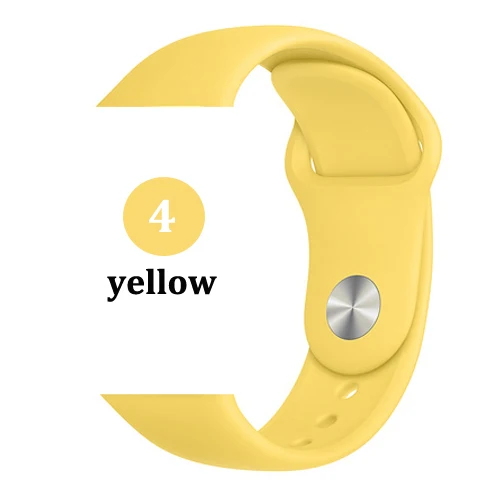 4-Official yellow Ремешок для apple watch band 4 3 correa iwatch band 42 мм/38 мм 44 мм/40 мм 2 спортивный силиконовый браслет pulseira apple watch аксессуары - Цвет ремешка: 4-Official yellow
