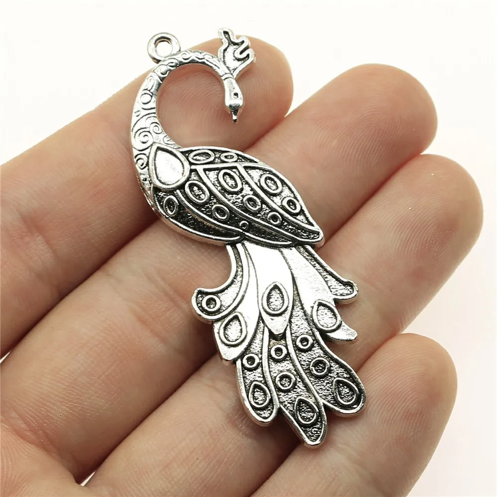 

5 шт. 61x21 мм подвеска Павлин Феникс Павлин птица Подвески для изготовления ювелирных изделий подвески в виде павлинов
