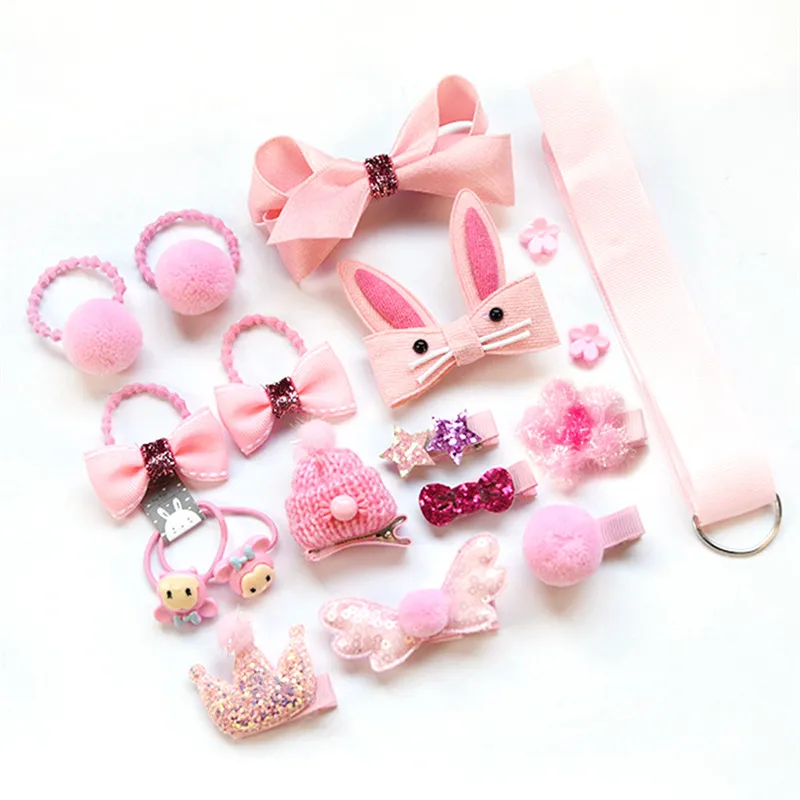 

18Pcs/Set Cute Girl Bobby Pin Baby Hairband Hair Ring Gift Box Elegant Packaging Hair Accessory