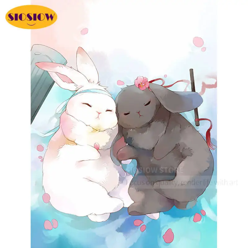 5d Алмазная мозаика сделай сам вышивка с животными 3d живопись крестиком мультяшный кролик полная выкладка