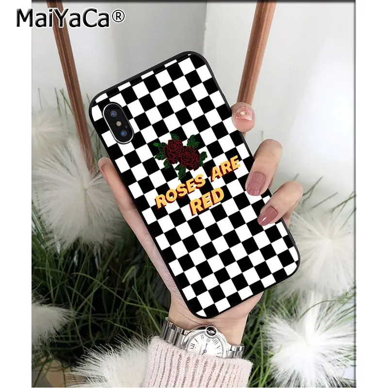 MaiYaCa черно белая шахматная доска ТПУ Мягкий силиконовый чехол для телефона iPhone 6S