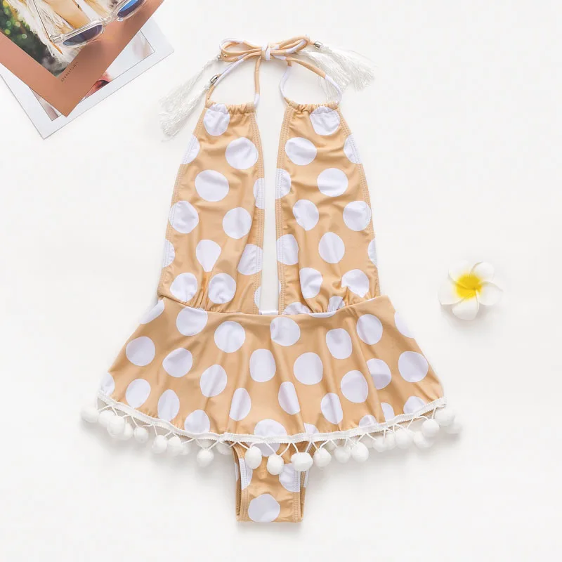 Женский купальник в горошек Bikinx купальный костюм монокини с глубоким v образным