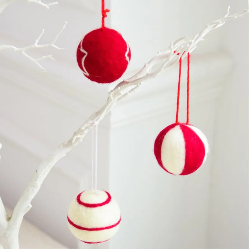 DIY шарик из шерстяного войлока кулон Рождественская елка висячие украшения