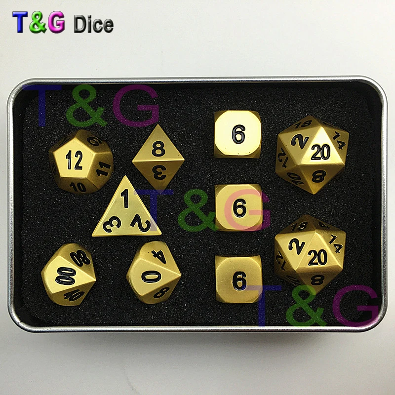 Металлический эльфийский набор игральных костей из 10 для ролевых игр TRPG игры DND |
