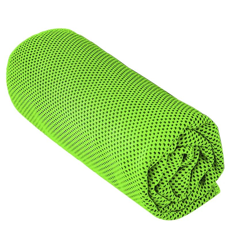 Green 4pcs На открытом воздухе мгновенное охлаждение полотенце ледяной холодный Бег гимнастика Спорт Йога быстросохнущее лицо буксировочное плавание фитнес прохладное многоразовое полотенце - Color: Green 4pcs