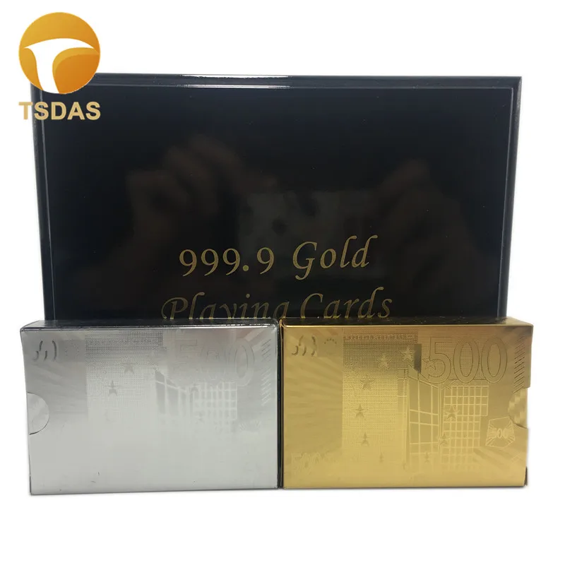 Роскошный Новогодний подарок 24k Золотая покерная карта позолоченная и