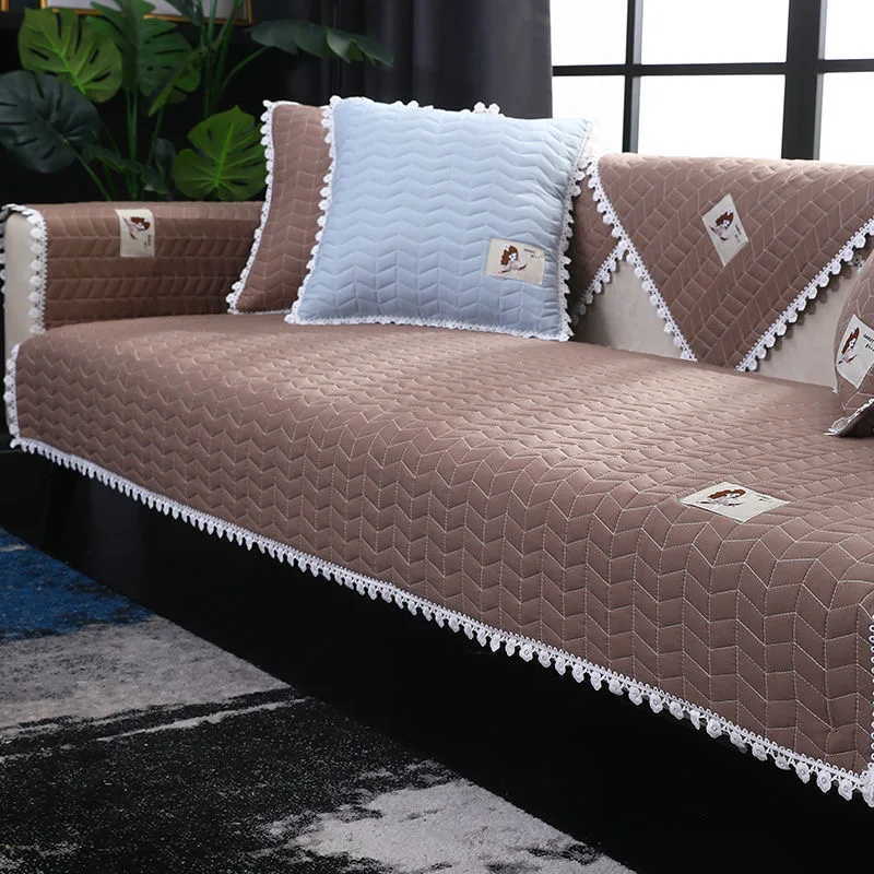 Чехол для дивана из мягкого плюша эластичный нескользящий | Дом и сад