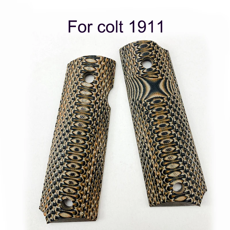 

2Pieces 1911 Full Size Grips 3 Colors G10 Material Handle Patch Custom CNC