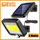 Настенный светильник на солнечной батарее, 160 светодиодов, уличное украшение для двора, забора, сада, уличный водонепроницаемый светильник с пассивным ИК датчиком движения