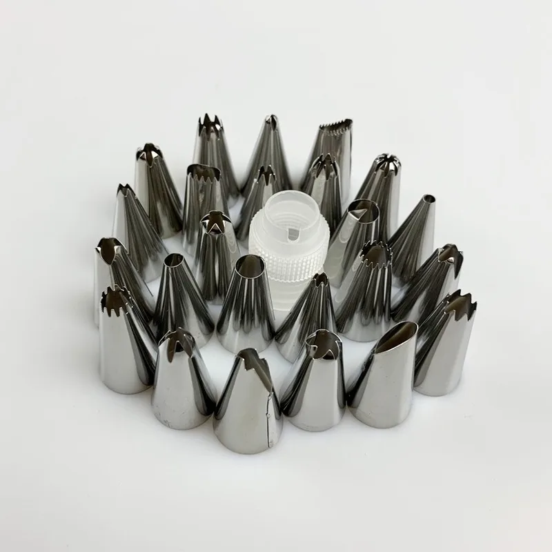 Силиконовый кондитерский мешок многоразовый набор из 24 насадок для глазировки