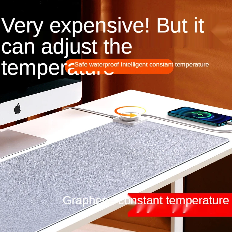 

Graphene heating pad, computer warm writing and hand warming mouse pad, cotton and linen simple office usb warm table mat