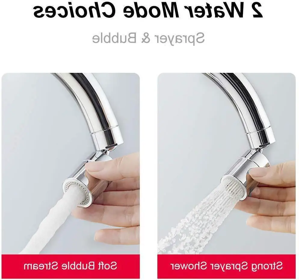 Аэратор для кухонной раковины поворотный кран с большим углом медный 2 функции