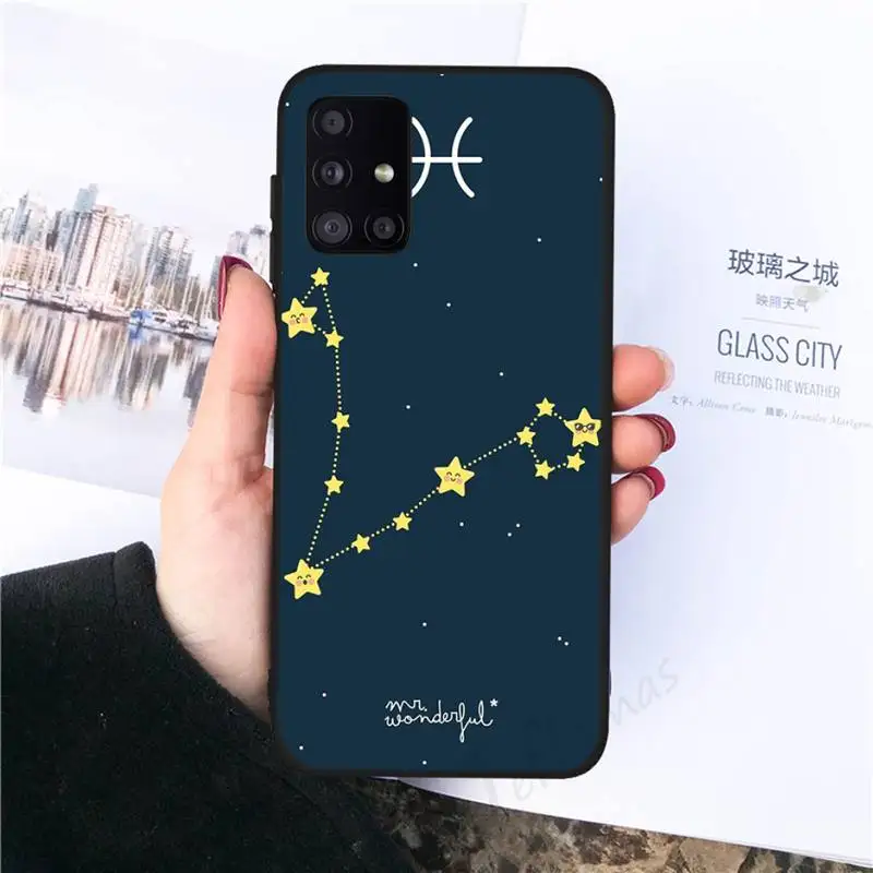 

constellations zodiac signs Phone Case black For Samsung galaxy S 21 20 10 8 A 51 71 50 21s 70 40 20 20e note 10 plus Ultra
