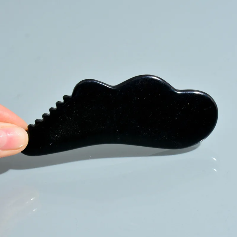 

1Pc Obsidian Gouache Scraper Gua Sha Massage Tools For Head Meridian Scrapping Face Lifting Slimming Skin Detox Beauty Drop Ship