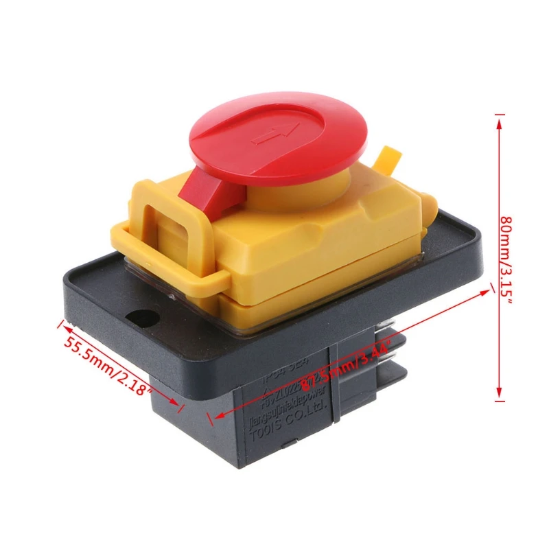 

KJD12 250V 16A 4Pin IP54 Waterproof Magnetic Start Stop No Volt Release Push Button Switch for Metal Wood Work Machine