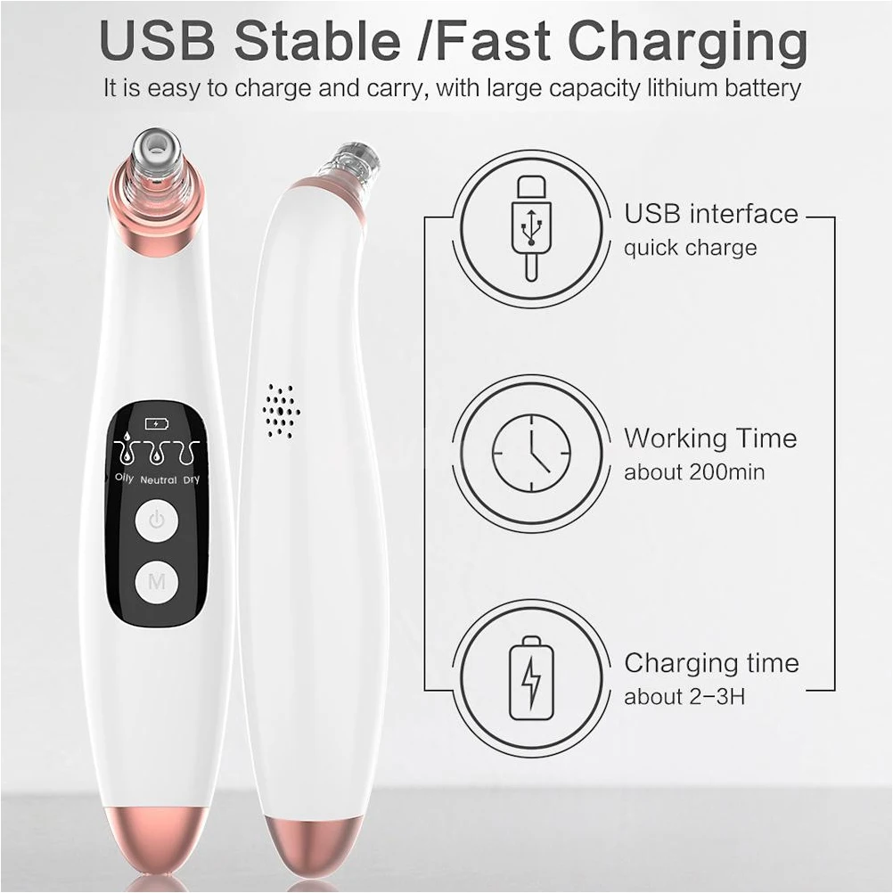 

Blackhead Remover Vacuum Pore Cleaner Electric Nose Face Deep Cleansing Skin Care Machine Acne Extractor Blackhead