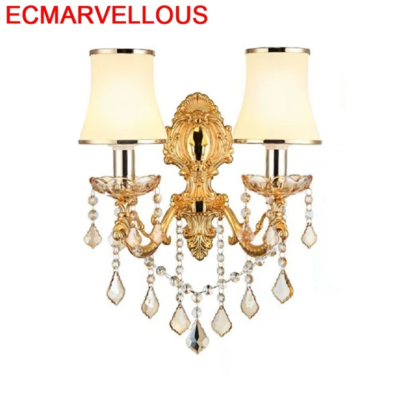 Ванная комната Kinkiety бра Para Parede Arandela Лофт Декор Хрустальная аппликация Murale Wandlamp
