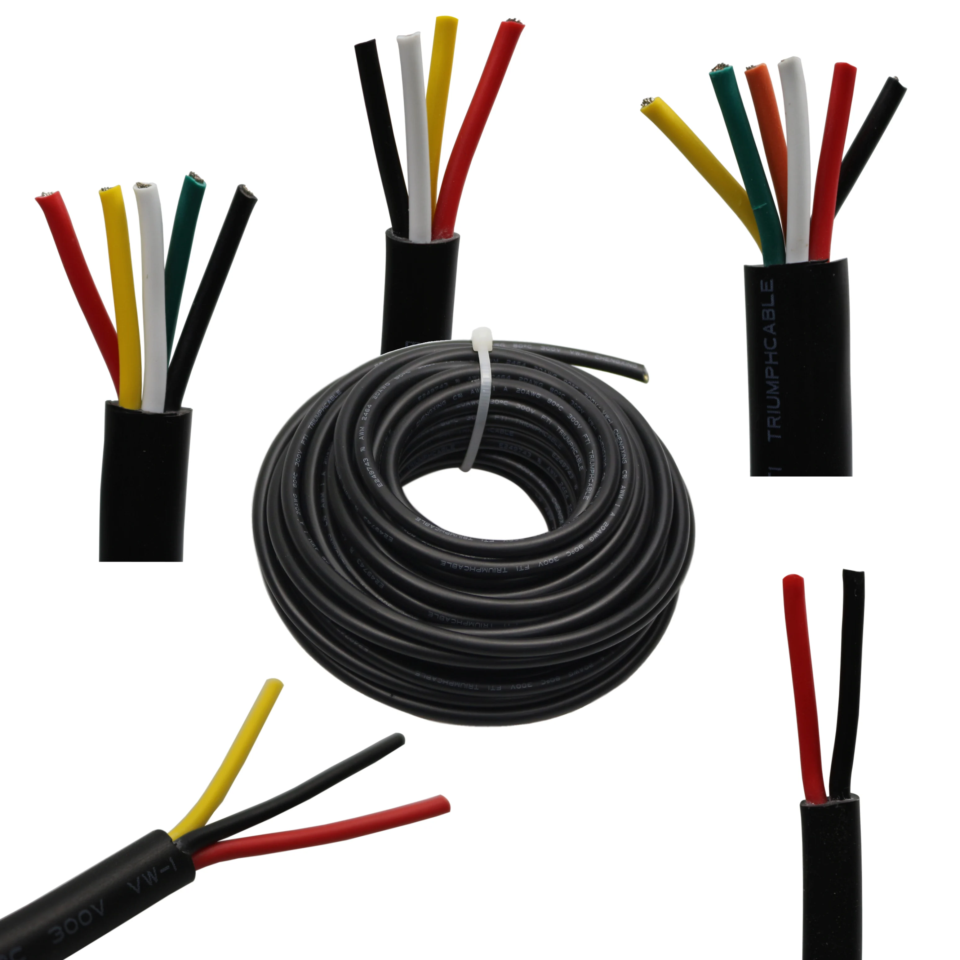 10 метров UL 2464 2C / 3C 4C 5C /6C 24AWG многожильный пвх кабель с изоляцией медный провод