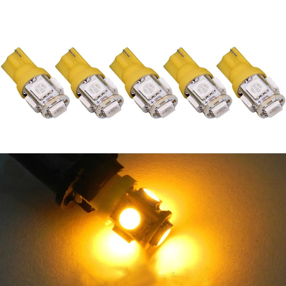 5pcs DC12V 3W Car Bulb T10 5-SMD 5050 Xenon Interior Light / Number Plate Festoon LED Lamp 192 168 194 W5W 2825 158 | Автомобили и