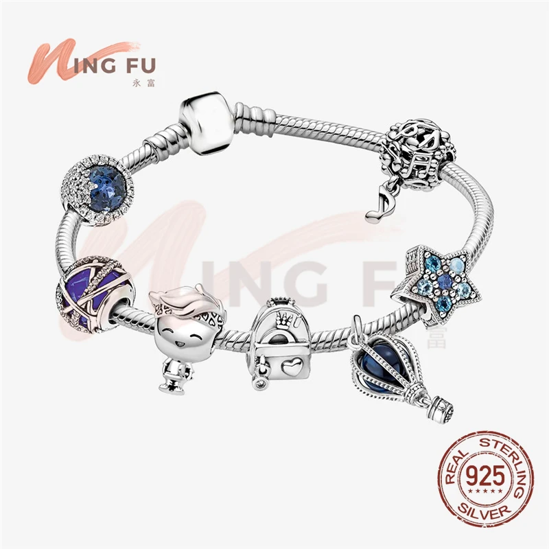 

WingFu 925 sterling silver bracelet dream star boy adventure trip bracelet set personality bracelet