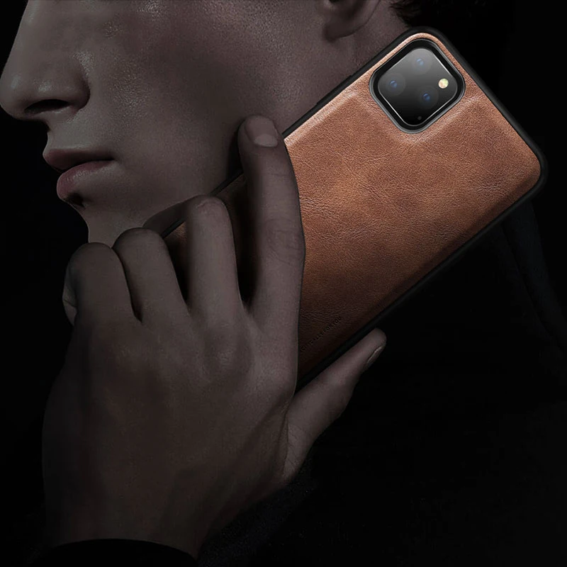 Чехол для Iphone 11 Pro Max X-Level ретро кожаный мягкий силиконовый чехол с краями из