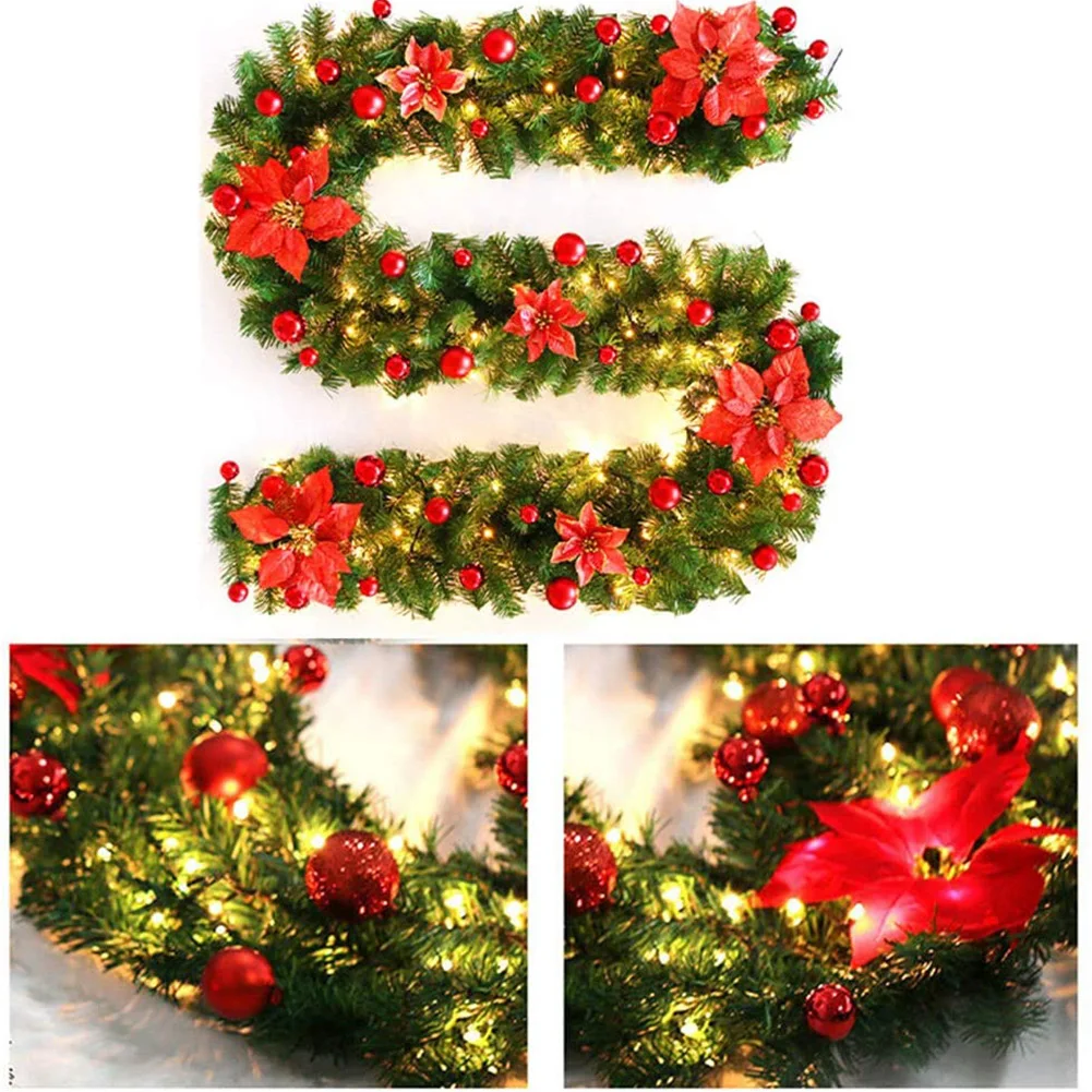 

2.7M Christmas LED Rattan Garland Decoration Multicolor Christmas Garland Artificial Xmas Tree Rattan Banner Decoration