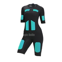 newest wireless chargeable electric muscle stimulator microcurrent fitness jumpsuits training suit for muscle building