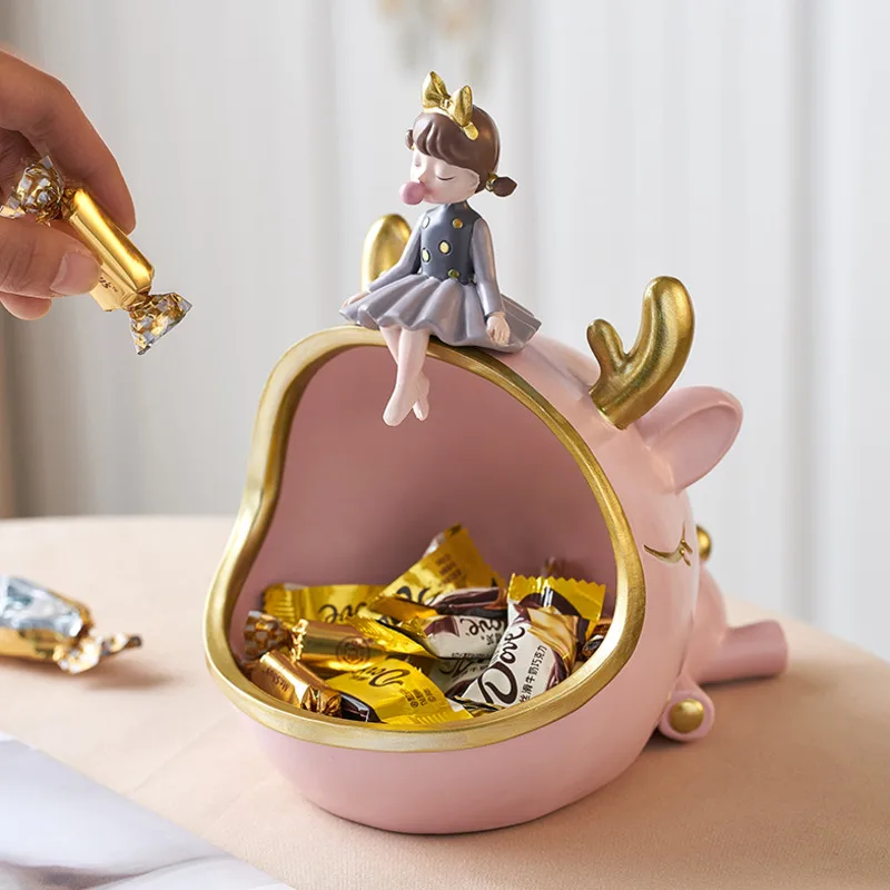 

Home Decor Nordic Angel Girl Key Snack Storage Living Room Desktop Decoration Gift Ornaments Statues And Sculptures Figurinhas