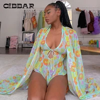 cibbar casual mesh floral print backless bodysuit women sleeveless bodycon tank workout overalls summer cute one piece outfits